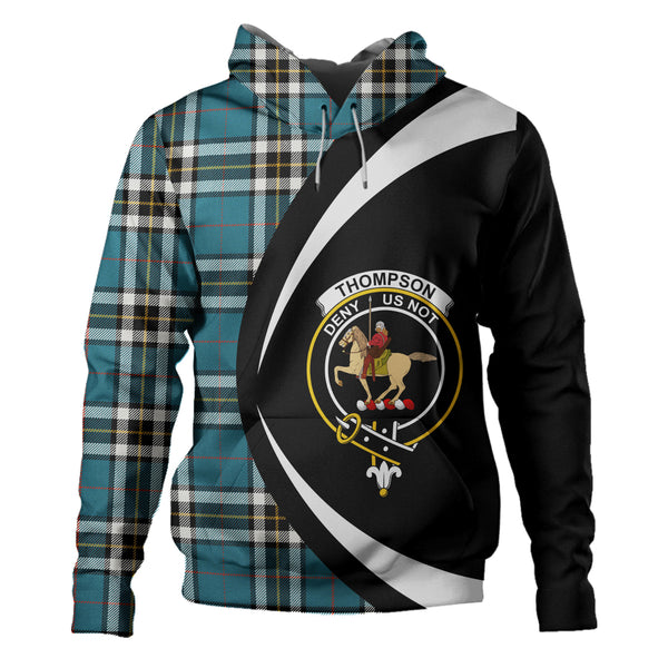 Thompson Blue (MacThomas Blue Thompson Dress) Ancient Clan Badge Tartan Hoodie Circle Style Personalized