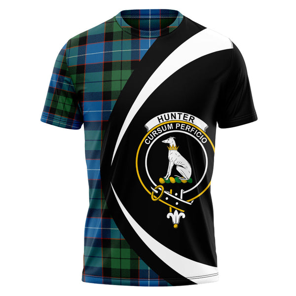 Hunter Ancient Clan Badge Tartan T-Shirt Circle Style Personalized