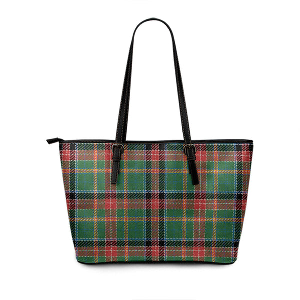 Hunter Old Ancient Tartan Leather Tote Bag