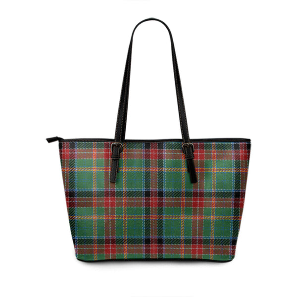 Hunter Old Modern Tartan Leather Tote Bag