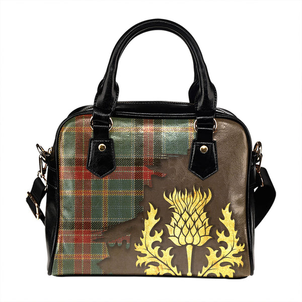 Hunter Old Weathered Tartan Shoulder Handbag Thistle Oldest Style