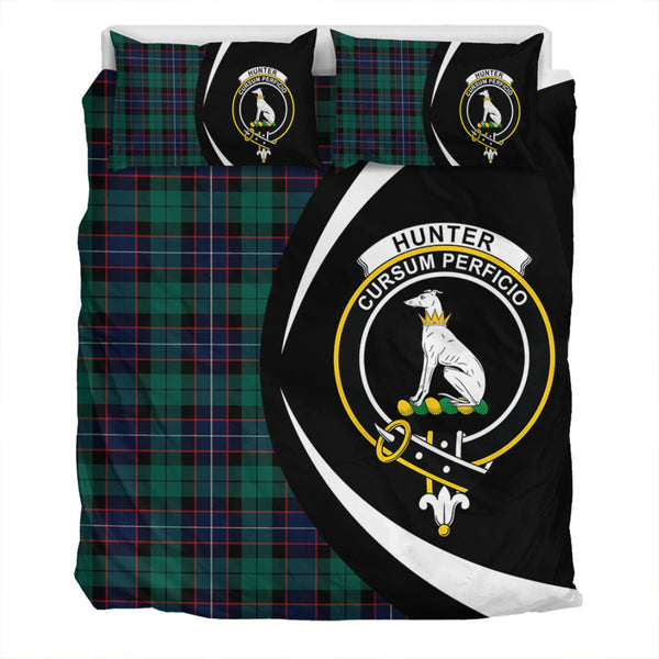 Hunter (Michael) Modern Clan Badge Tartan Bedding Set Circle Style