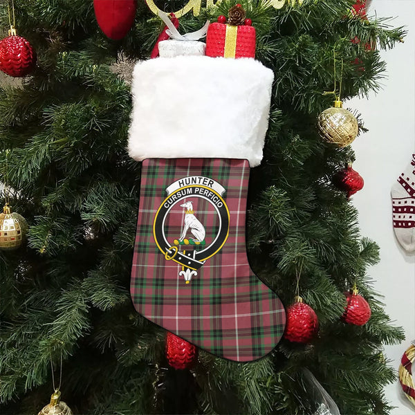 Hunter of Bute (Hunter Maroon) Ancient Clan Badge Tartan Christmas Stocking