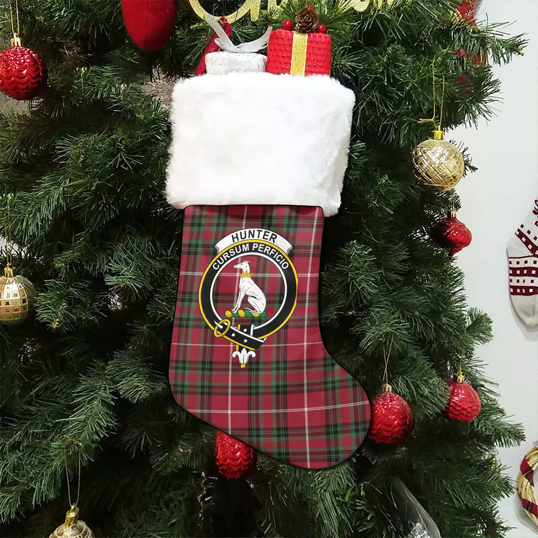 Hunter of Bute (Hunter Maroon) Modern Clan Badge Tartan Christmas Stocking