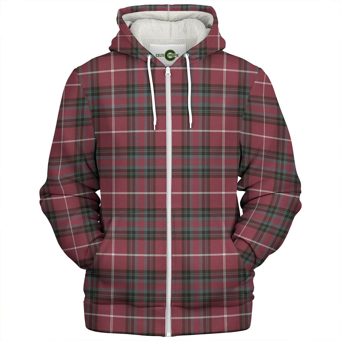 Hunter of Bute (Hunter Maroon) Weathered Clan Badge Tartan Sherpa Hoodie