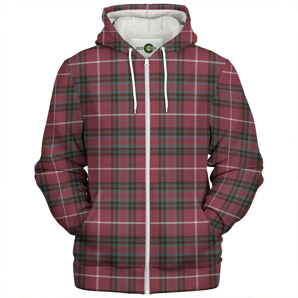 Hunter of Bute (Hunter Maroon) Weathered Clan Badge Tartan Sherpa Hoodie