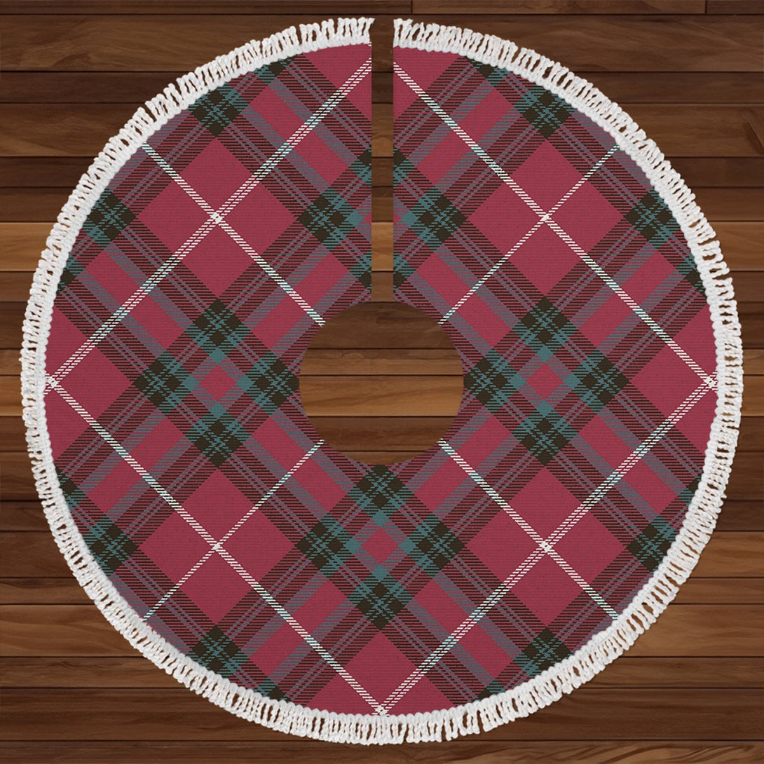 Hunter of Bute (Hunter Maroon) Weathered Clan Badge Tartan Christmas Tree Skirt