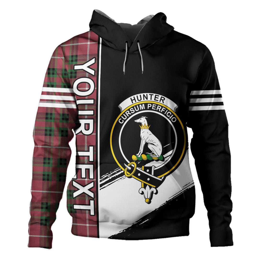 Hunter of Bute (Michael Maroon) Ancient Clan Badge Tartan Hoodie Quarter Style Personalized