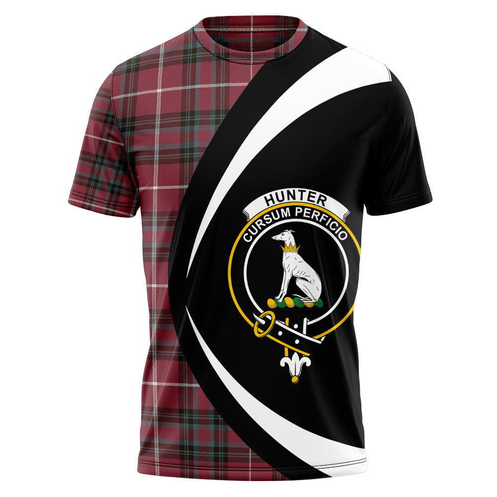 Hunter of Bute (Michael Maroon) Weathered Clan Badge Tartan T-Shirt Circle Style Personalized