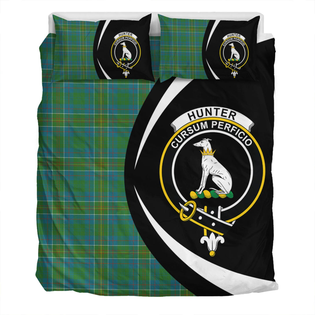 Hunter of Hunterston (Galbraith of Hunterston) Ancient Clan Badge Tartan Bedding Set Circle Style