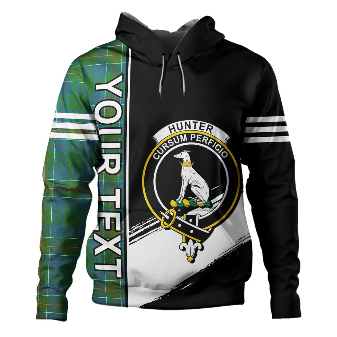 Hunter of Hunterston (Galbraith of Hunterston) Ancient Clan Badge Tartan Hoodie Quarter Style Personalized