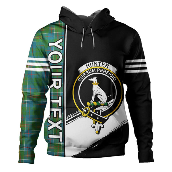 Hunter of Hunterston (Galbraith of Hunterston) Ancient Clan Badge Tartan Hoodie Quarter Style Personalized