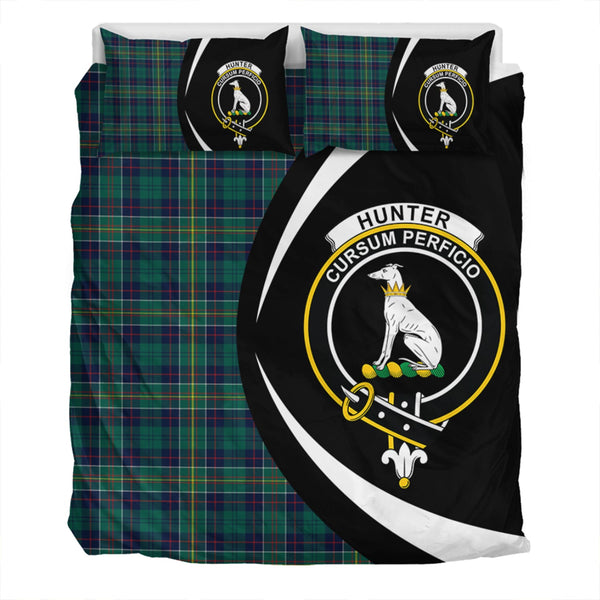 Hunter of Hunterston (Galbraith of Hunterston) Modern Clan Badge Tartan Bedding Set Circle Style