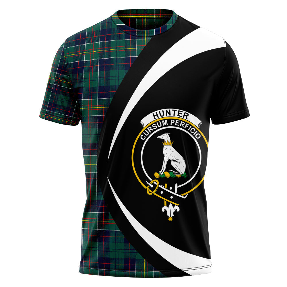 Hunter of Hunterston (Galbraith of Hunterston) Modern Clan Badge Tartan T-Shirt Circle Style Personalized