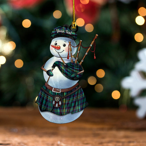 Hunter of Hunterston (Galbraith of Hunterston) Modern Clan Badge Tartan Wood Acrylic Ornament Snowman Bagpipe Personalized