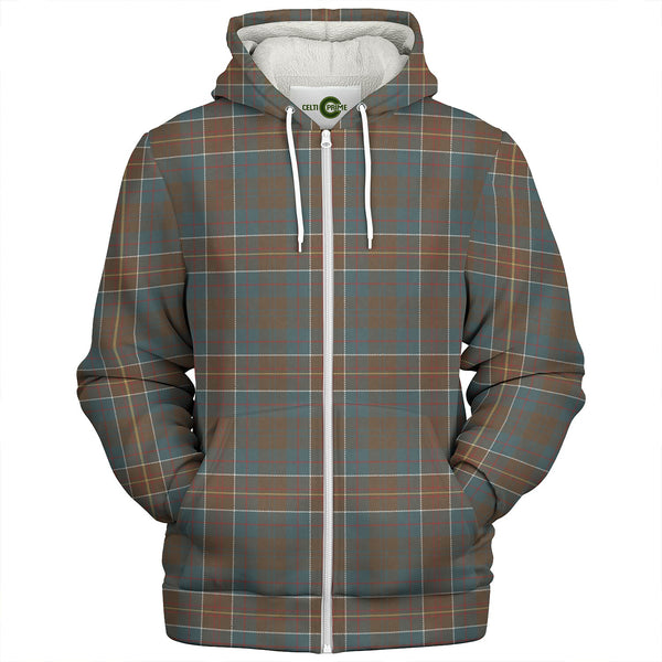 Hunter of Hunterston (Galbraith of Hunterston) Weathered Clan Badge Tartan Sherpa Hoodie