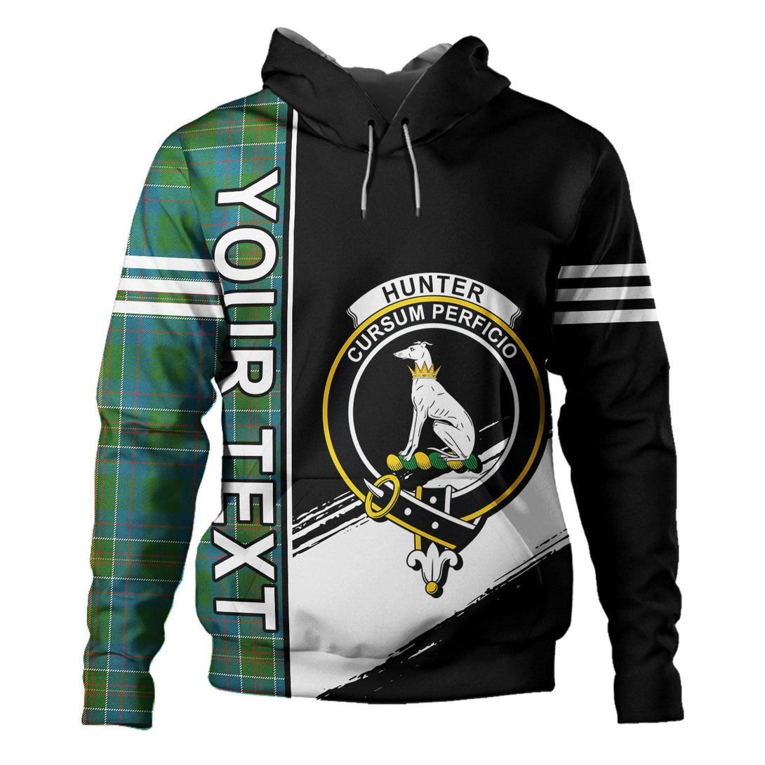 Hunter of Hunterston (Michael of Hunterston) Ancient Clan Badge Tartan Hoodie Quarter Style Personalized