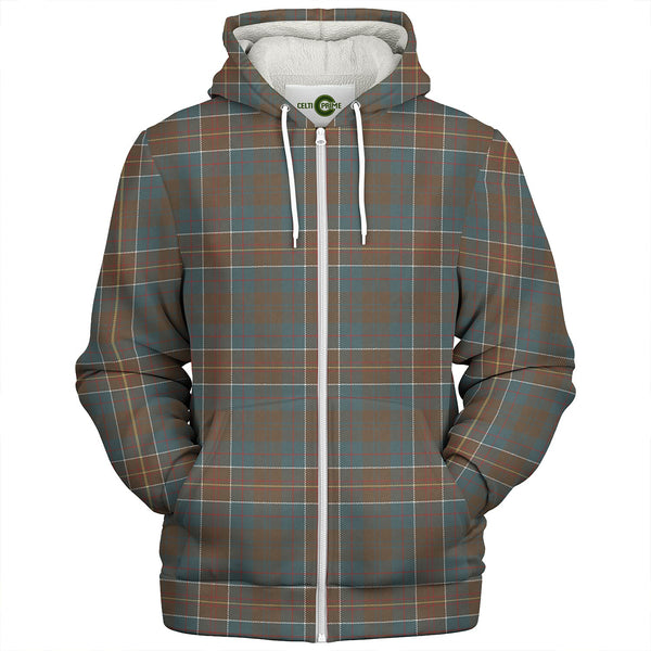 Hunter of Hunterston (Michael of Hunterston) Weathered Clan Badge Tartan Sherpa Hoodie