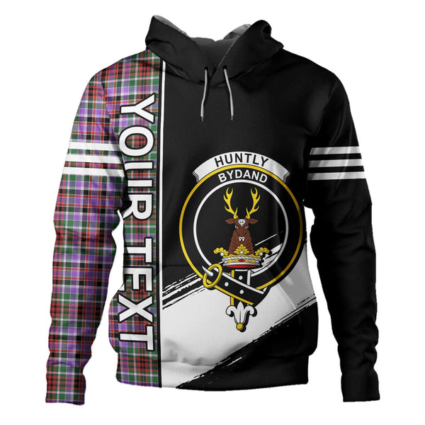 Huntly Ancient Clan Badge Tartan Hoodie Quarter Style Personalized