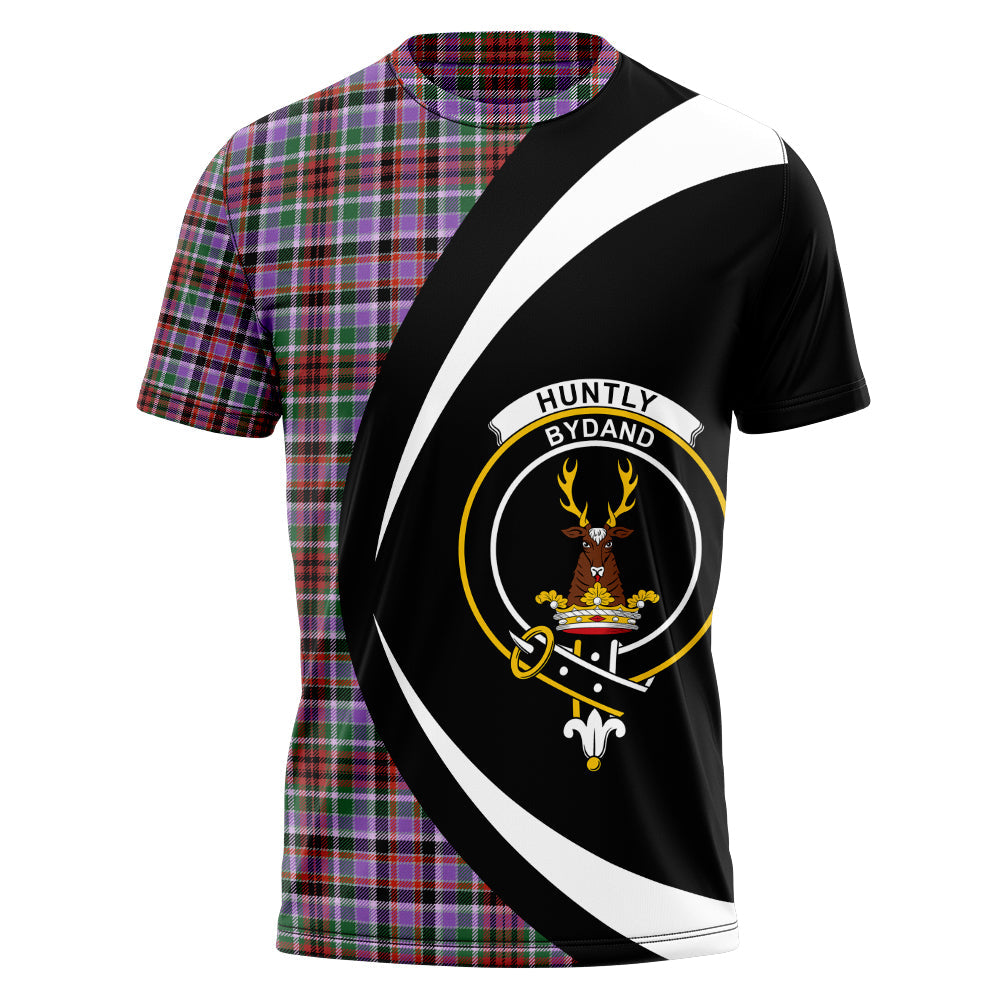 Huntly Ancient Clan Badge Tartan T-Shirt Circle Style Personalized