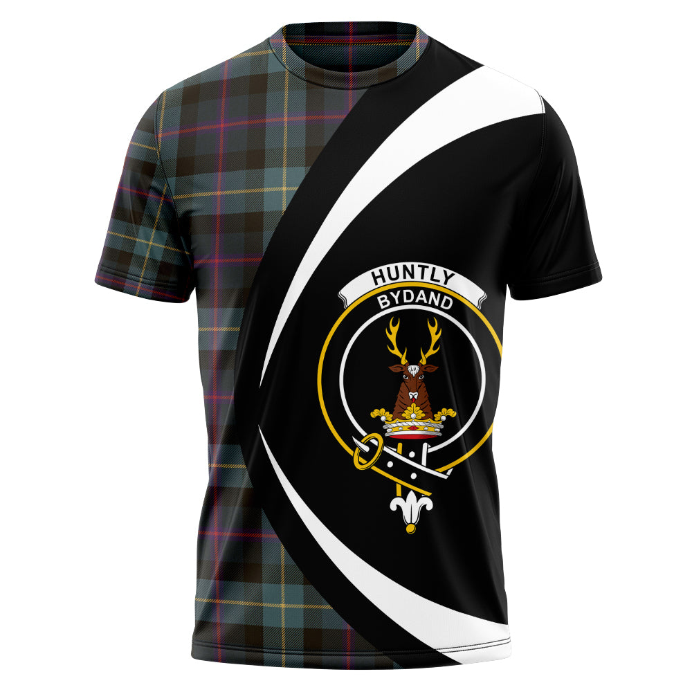 Huntly Gordon Gathering 2000 Weathered Clan Badge Tartan T-Shirt Circle Style Personalized