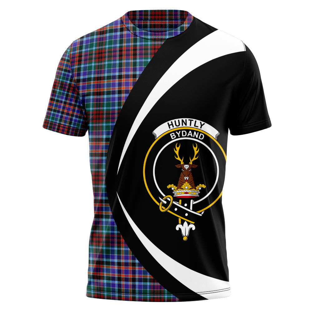 Huntly Modern Clan Badge Tartan T-Shirt Circle Style Personalized