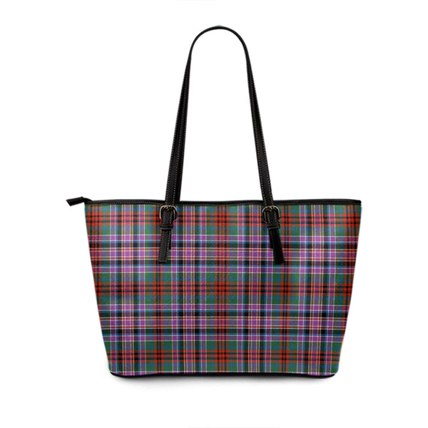 Huntly Old (Gordon Red (Telfer Dunbar)) Modern Tartan Leather Tote Bag