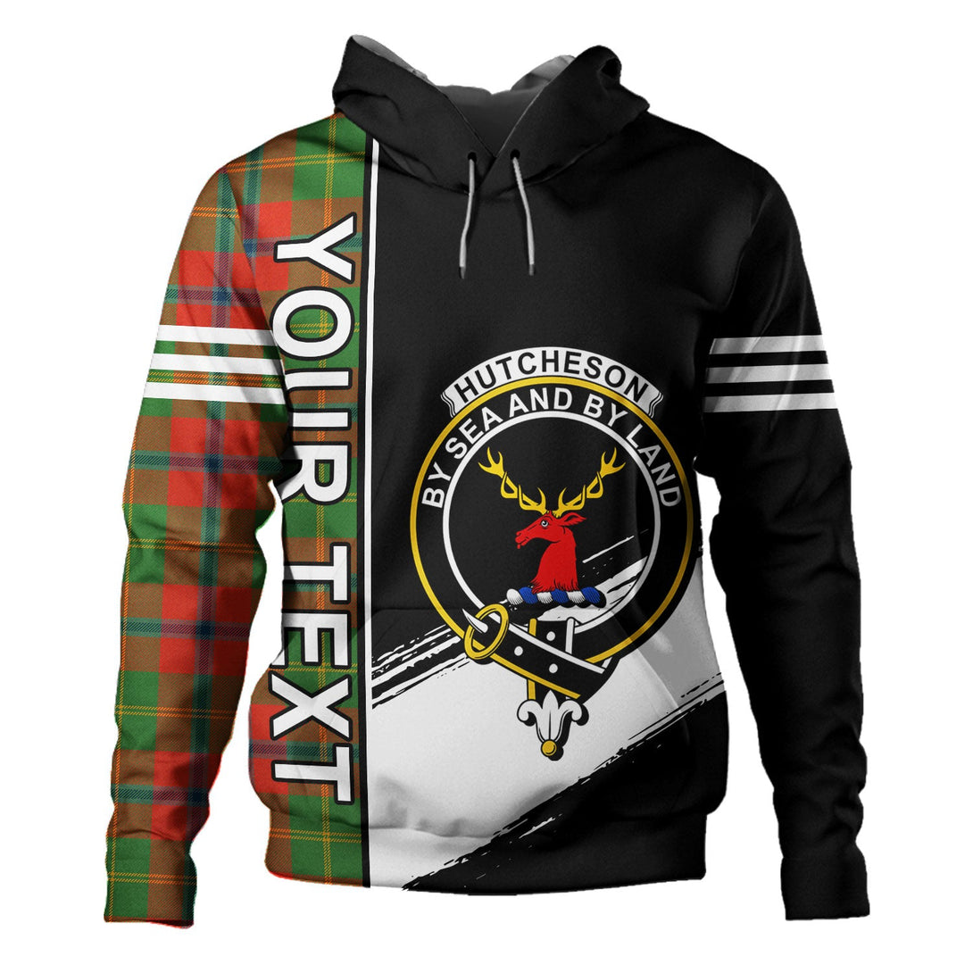 Hutcheson Ancient Clan Badge Tartan Hoodie Quarter Style Personalized