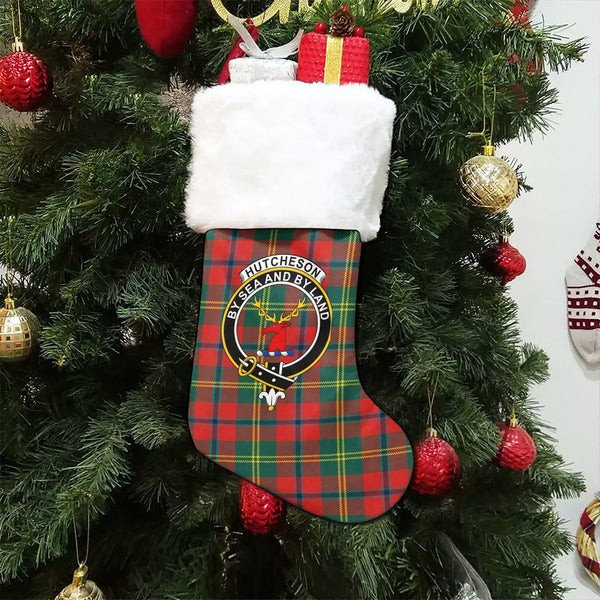 Hutcheson Modern Clan Badge Tartan Christmas Stocking