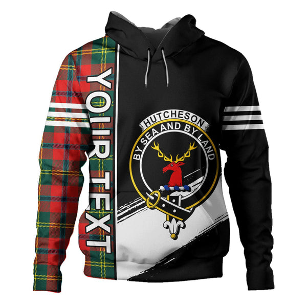 Hutcheson Modern Clan Badge Tartan Hoodie Quarter Style Personalized