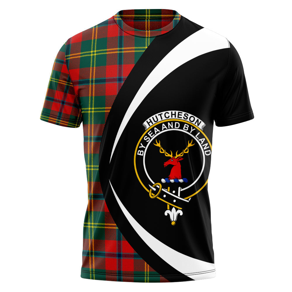 Hutcheson Modern Clan Badge Tartan T-Shirt Circle Style Personalized