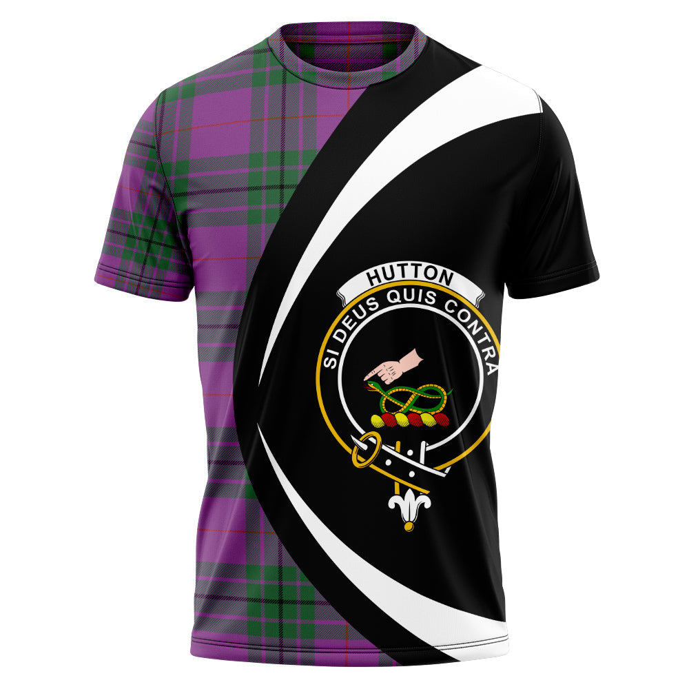 Hutton Ancient Clan Badge Tartan T-Shirt Circle Style Personalized