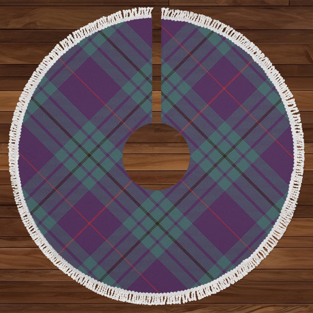 Hutton Weathered Clan Badge Tartan Christmas Tree Skirt