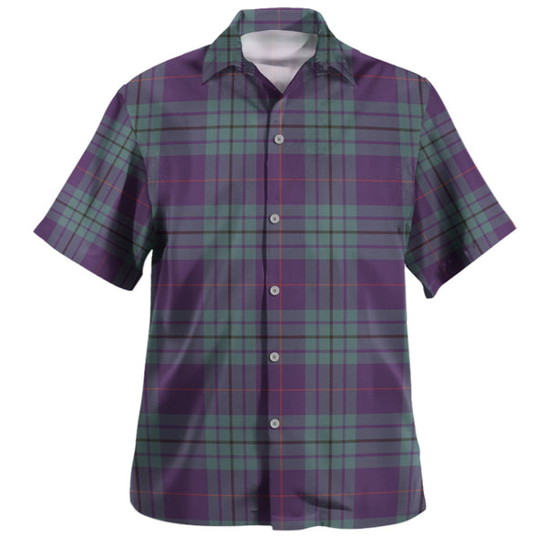 Hutton Weathered Clan Badge Tartan Hawaiian Shirt