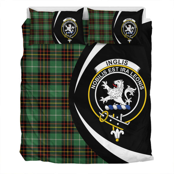 Inglis Ancient Clan Badge Tartan Bedding Set Circle Style