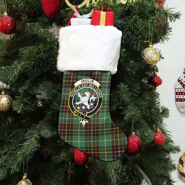 Inglis Ancient Clan Badge Tartan Christmas Stocking