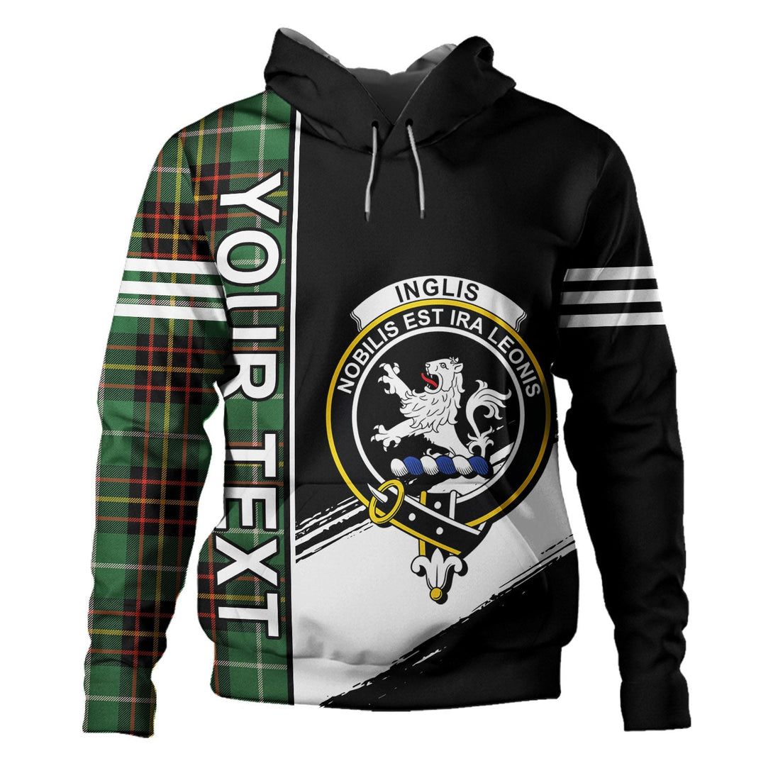 Inglis Ancient Clan Badge Tartan Hoodie Quarter Style Personalized