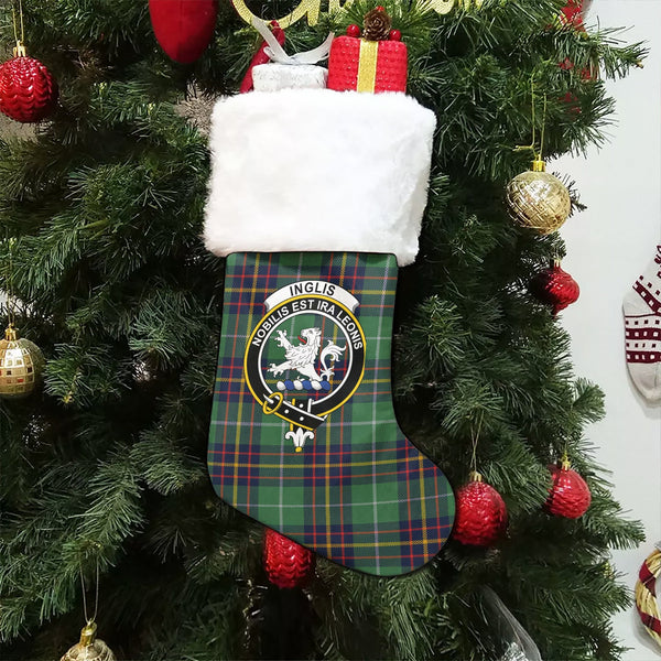 Inglis Modern Clan Badge Tartan Christmas Stocking