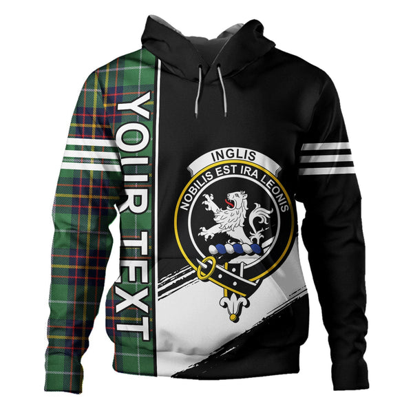 Inglis Modern Clan Badge Tartan Hoodie Quarter Style Personalized