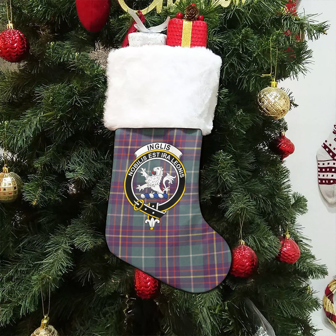 Inglis Weathered Clan Badge Tartan Christmas Stocking