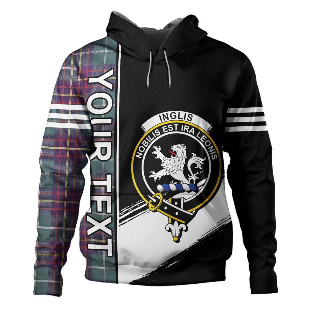 Inglis Weathered Clan Badge Tartan Hoodie Quarter Style Personalized