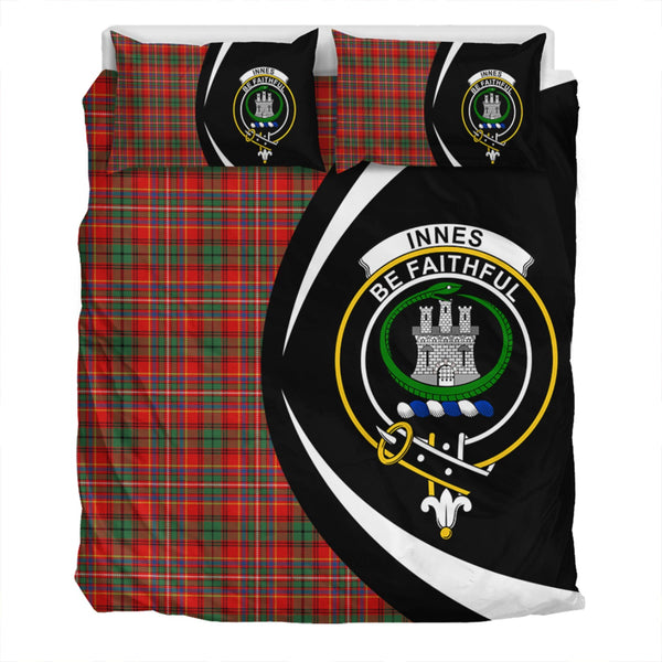 Innes Clan Badge Tartan Bedding Set Circle Style