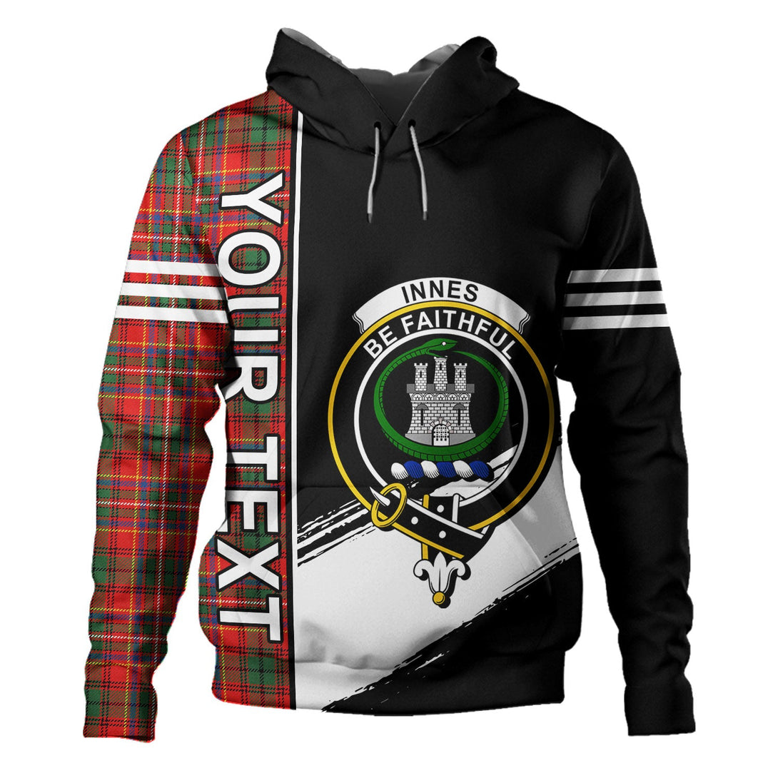 Innes Clan Badge Tartan Hoodie Quarter Style Personalized