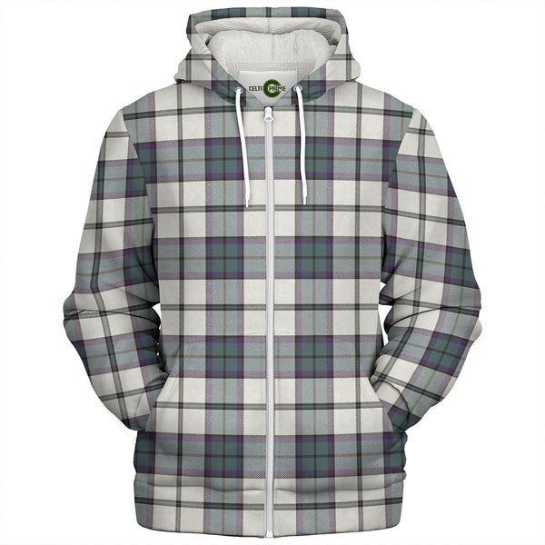 Innes Green Dress Weathered Tartan Sherpa Hoodie