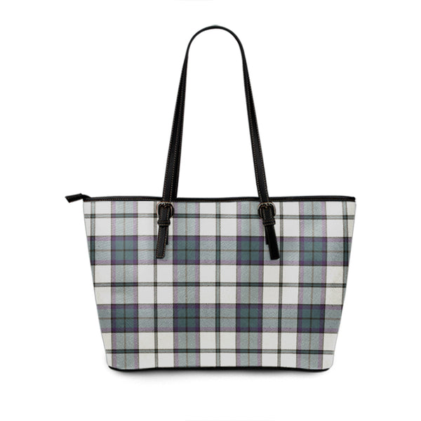 Innes Green Dress Weathered Tartan Leather Tote Bag