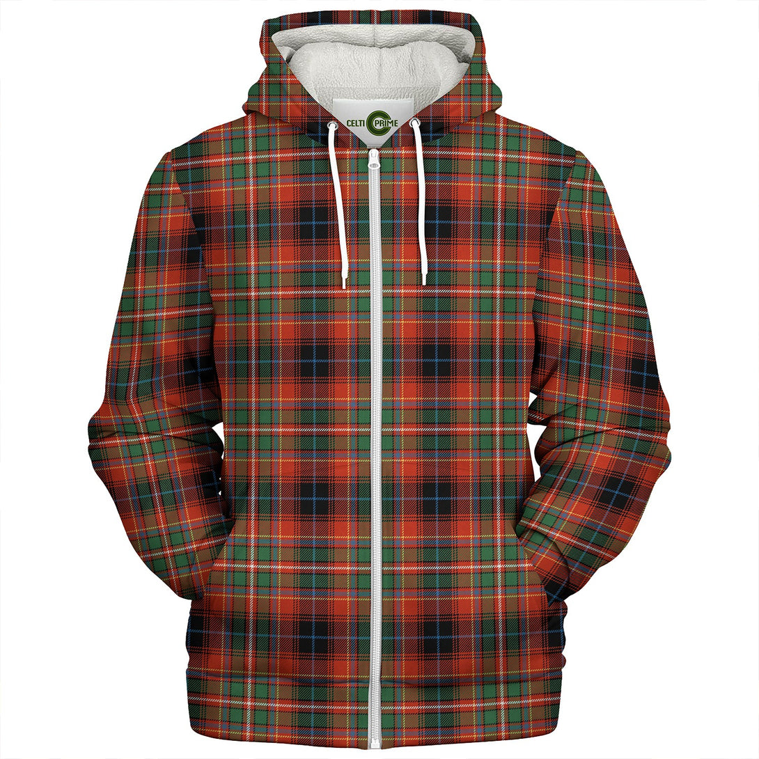 Innes Red Ancient Clan Badge Tartan Sherpa Hoodie