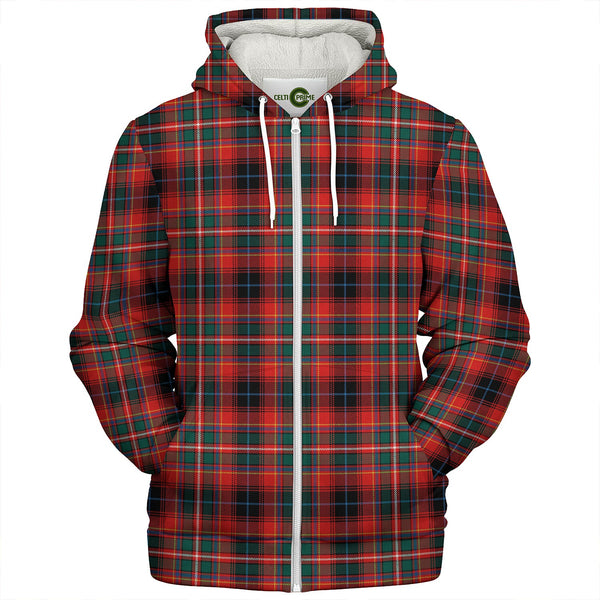 Innes Red Modern Clan Badge Tartan Sherpa Hoodie