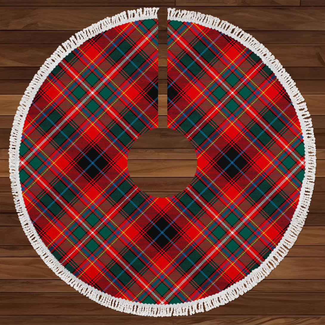 Innes Red Modern Clan Badge Tartan Christmas Tree Skirt