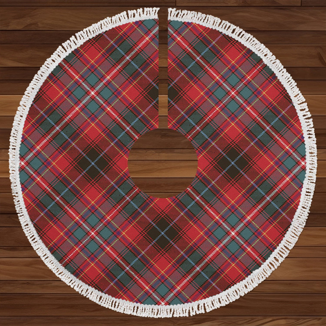 Innes Red Weathered Clan Badge Tartan Christmas Tree Skirt