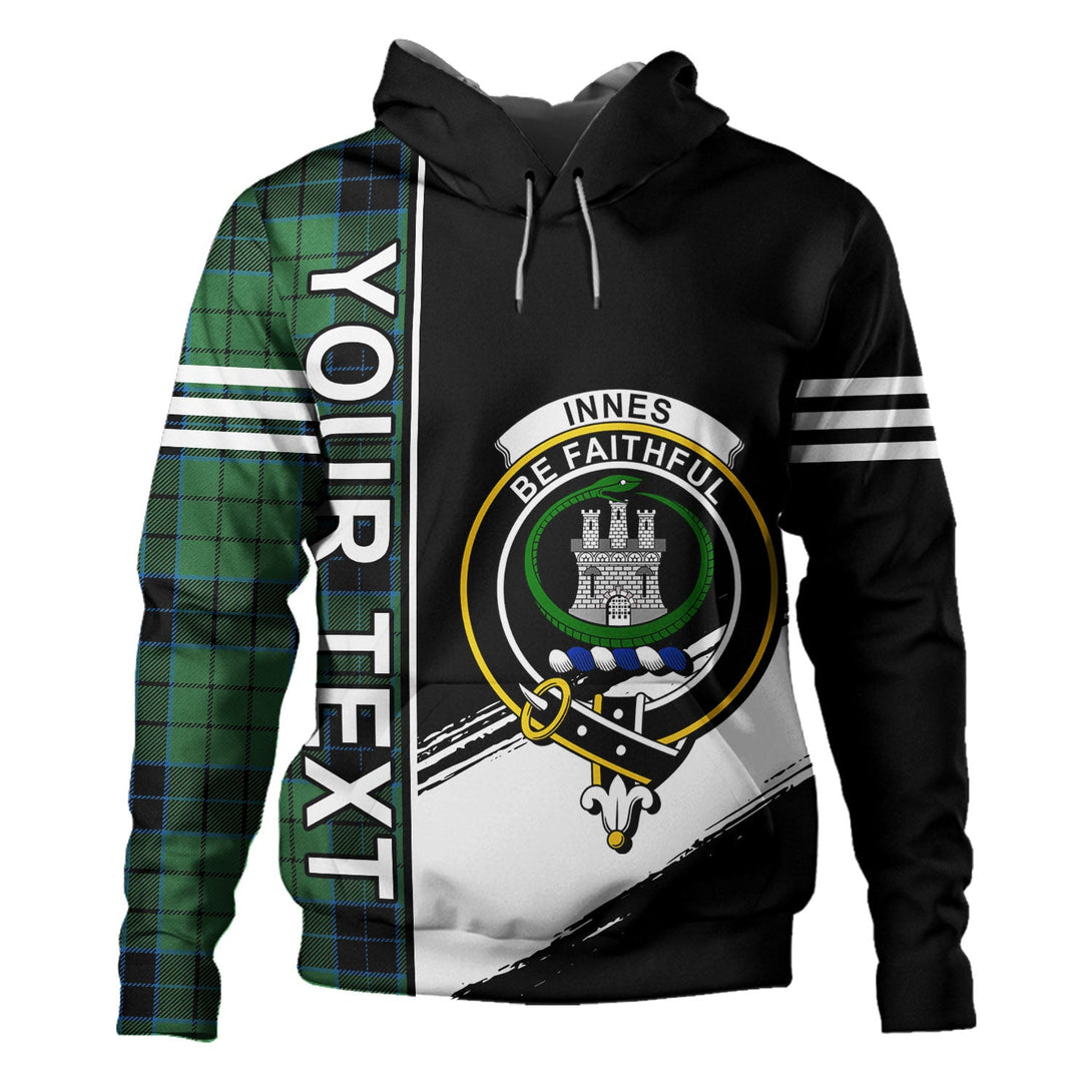 Innes (Georgina) Clan Badge Tartan Hoodie Quarter Style Personalized